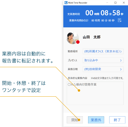 シンプルな画面デザイン
